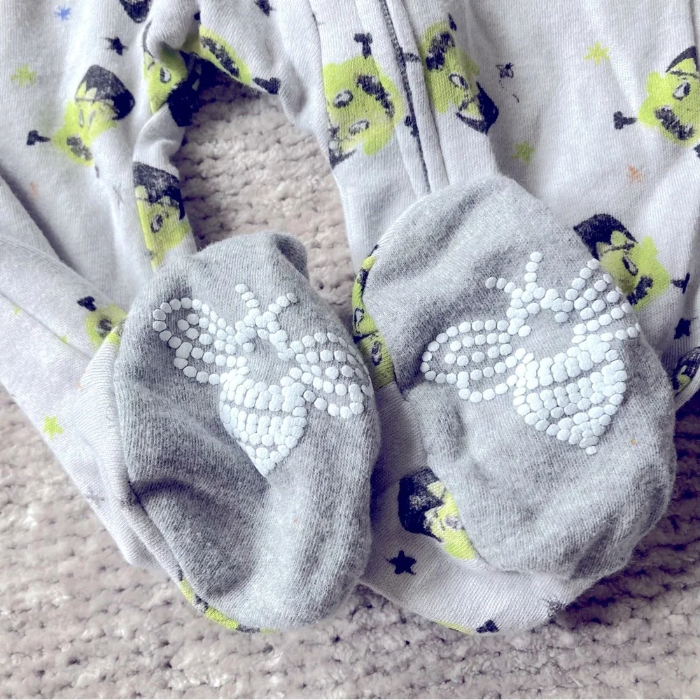 Burt’s‎ Bees Baby Halloween Zip Sleeper Newborn Frankenstein Organic Cotton